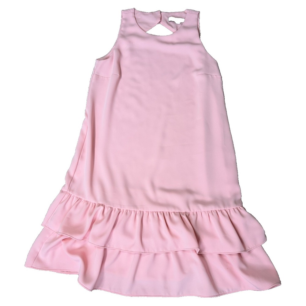LOFT Pink Tiered Sleeveless Shift Dress Size 6 Mini